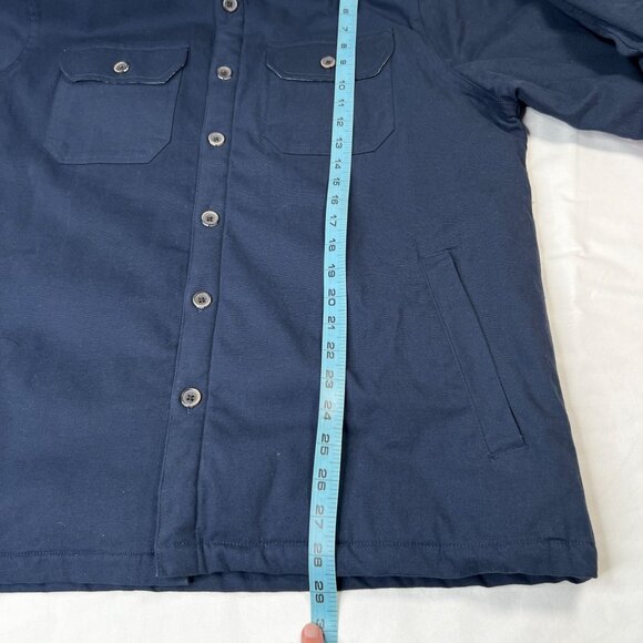 Tailor Vintage Mens Canvas Faux Shearling Fleece Lined Jacket Cord Collar Blue L - Picture 6 of 15